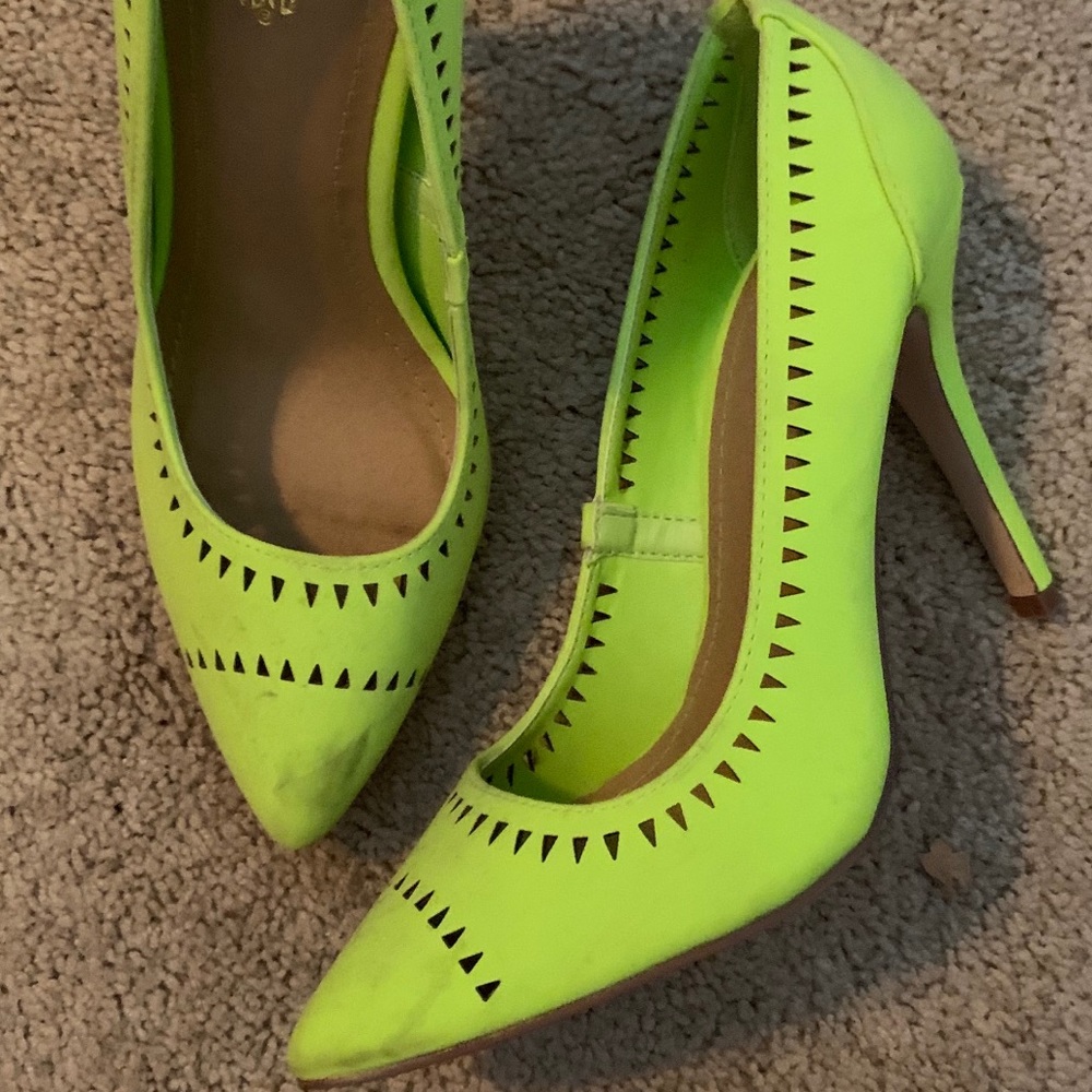 Neon green heels